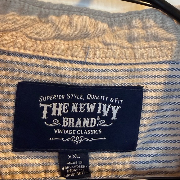 Vintage The New Ivy Tan Button Down Collared Shirt Size XXL - Picture 3 of 5